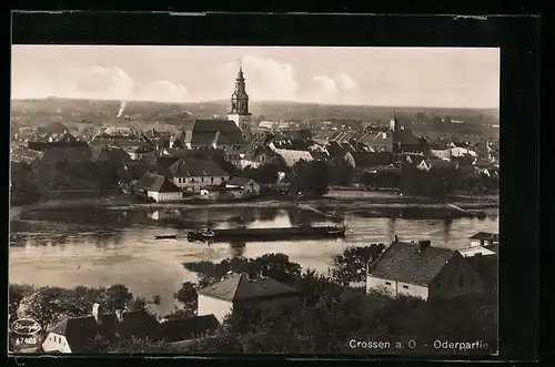 AK Crossen a. O., Partie an der Oder