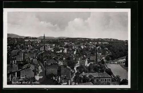 AK Teschen West /O.-Schles., Ortsansicht aus der Vogelschau