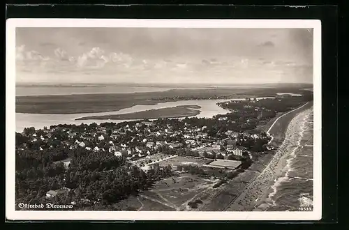 AK Berg-Dievenow, Gesamtansicht, Fliegeraufnahme