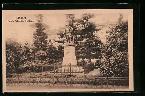 AK Liegnitz, Blick zum König Friedrich-Denkmal