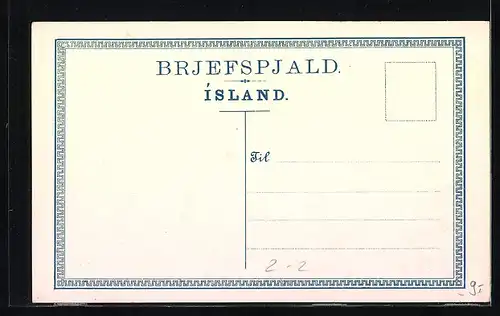 AK Island, Briefmarken, Landkarte und Wappen