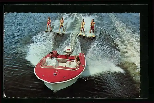AK Port Dover, Motorboot mit Wasserski-Fahrern