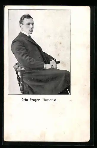 AK Portrait Otto Prager, Humorist