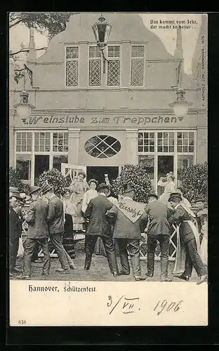AK Hannover, Schützenfest 1906, Weinstube zum Treppchen
