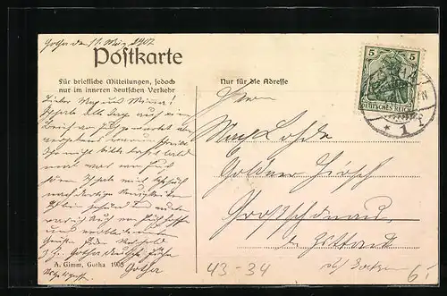 AK Gotha, Ansicht vom Krematorium