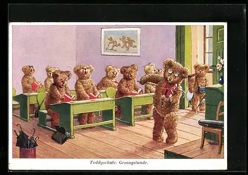 AK Teddykinder in der Teddyschule bei der Gesangsstunde