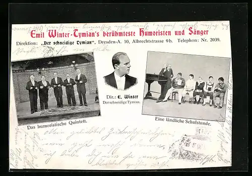 AK Dresden, Emil Winter, Das humoristische Qintett, Eine ländliche Schulstunde
