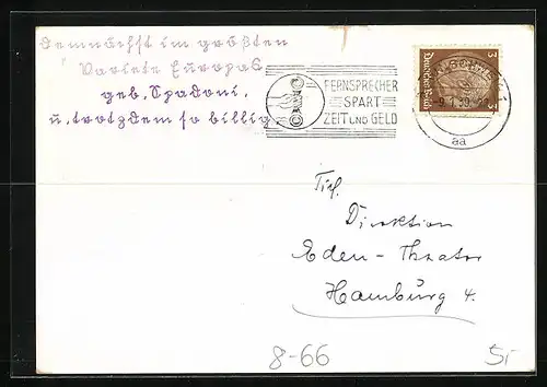 AK Portrait von Fred Hänsom, Komiker