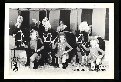 AK Berlin, Zirkus Renz, Drei Mädchen mit Ponys