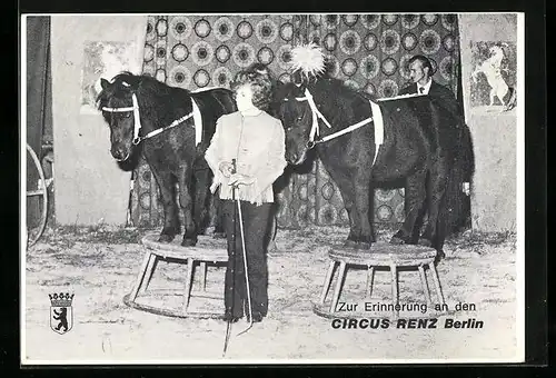 AK Berlin, Zirkus Renz, Dompteurin mit Ponys