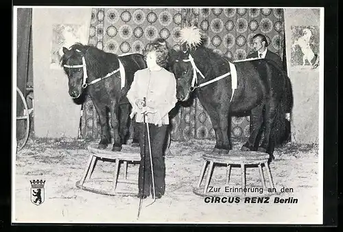 AK Berlin, Zirkus Renz, Dompteurin mit Ponys