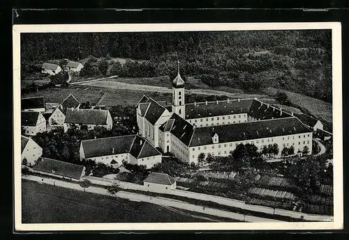 AK Oberschönenfeld, Cistercienserinnen-Abtei, Fliegeraufnahme