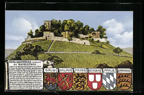 AK Weinsberg, Burg Weinsberg genannt die Weibertreu, Wappen