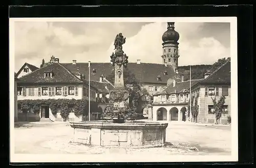 Foto-AK Weikersheim, Marktbrunnen