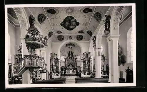 AK Buchloe /Schwaben, Katholische Pfarrkirche, Innenansicht