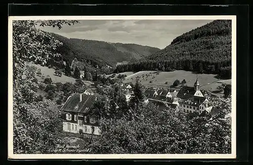 AK Bad Teinach /Württ. Schwarzwald, Ortspartie mit Kirche