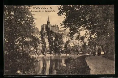 AK Weissenfels a. S., Saalepartie u. Bergschule