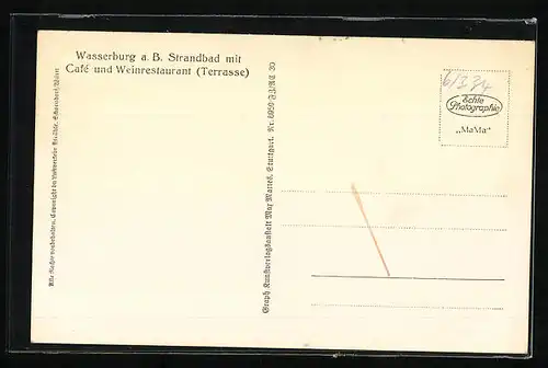 AK Wasserburg a. B., Strandbad mit Cafe und Weinrestaurant