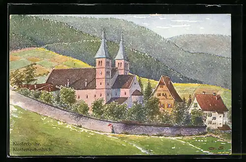 AK Klosterreichenbach, Blick zur Klosterkirche