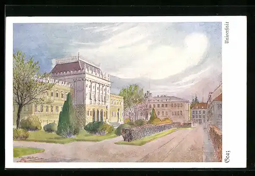 Künstler-AK Graz, Universität