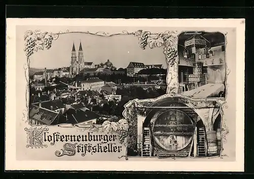 AK Klosterneuburg, Gasthaus Stiftskeller, Inneres Konventstüberl, Riesenfass