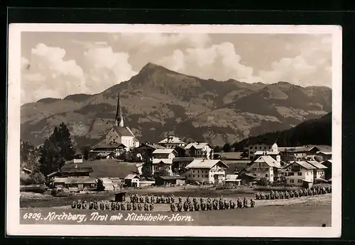AK Kirchberg, Gesamtansicht mit Kitzbüheler-Horn