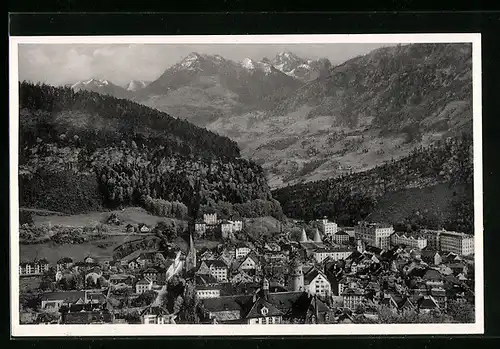 AK Feldkirch, Ortsansicht mit Gurtisspitze