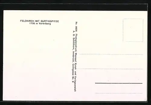 AK Feldkirch, Ortsansicht mit Gurtisspitze