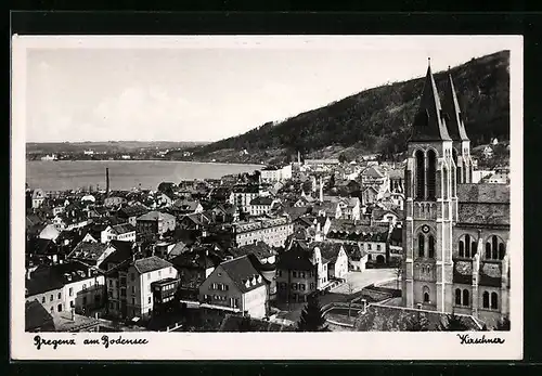 AK Bregenz, Ortsansicht mit Bodensee