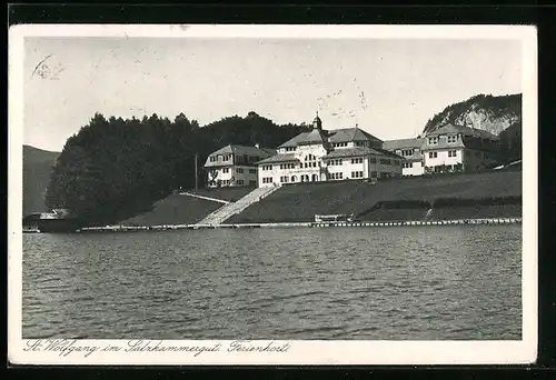 AK St. Wolfgang, Blick auf den Ferienhort vom Wasser aus