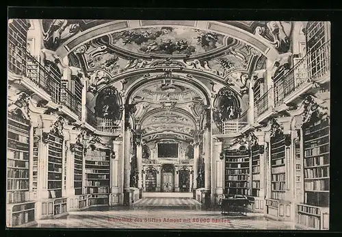 AK Admont, Innenansicht d. Bibliothek des Stiftes