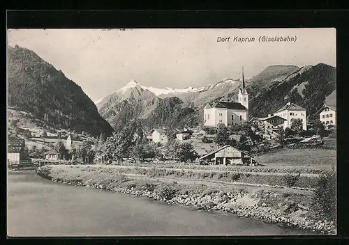 AK Kaprun, Blick auf den Ort an der Giselabahn