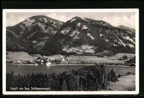 AK Fuschl am See, Blick zum Ort am See