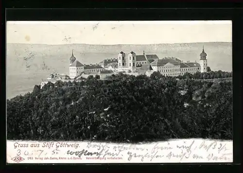 AK Göttweig, Blick auf das Stift Göttweig