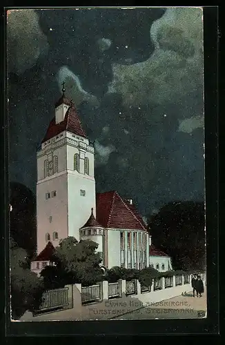 Künstler-AK Fürstenfeld, Evang. Heilandskirche