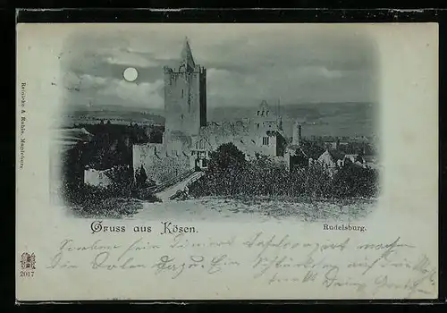 AK Kösen, an der Ruine der Rudelsburg