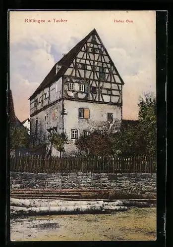 AK Röttingen a. Tauber, Partie am Hohen Bau