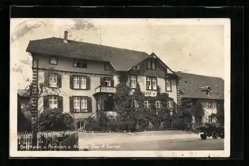 AK Rötenbach /Bad. Schwarzwald, Gasthaus u. Pension z. Rössle, Bes.: A. Ganter