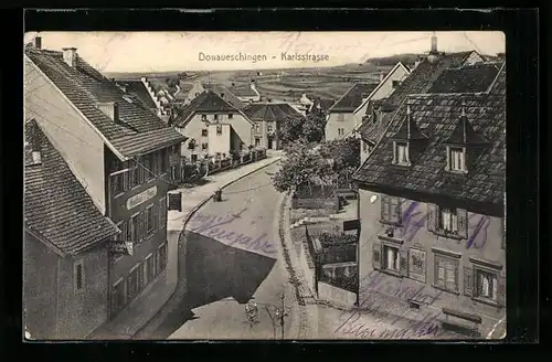 AK Donaueschingen, Karlsstrasse mit Gasthaus