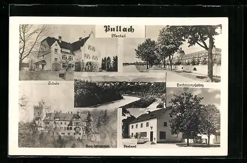 AK Pullach /Isartal, Schule, Burg, Postamt