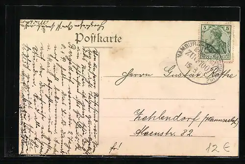 AK Lunden, Kgl. Präparandenanstalt, Kirche, Schulgebäude