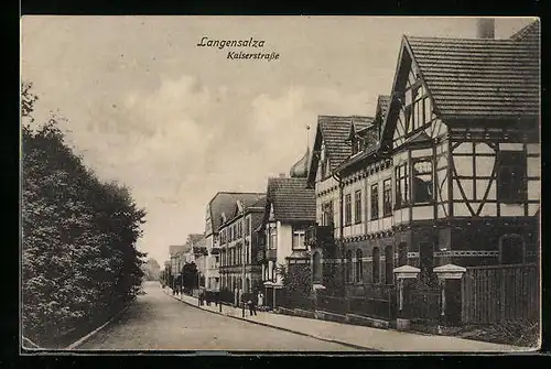 AK Langensalza, Kaiserstrasse mit Fachwerkhäusern