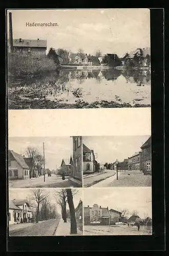 AK Hademarschen, Strassenansichten aus dem Ort