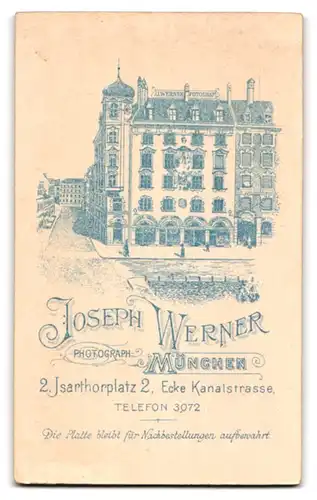 Fotografie Joseph Werner, München, Isarthorplatz 2, Portrait brünette Schönheit in elegant bestickter Bluse