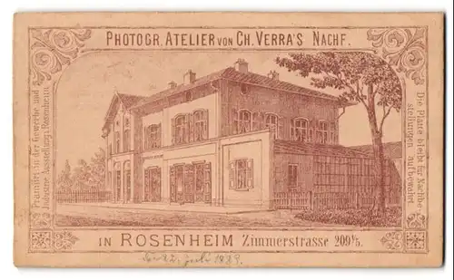 Fotografie Ch. Verra`s Nachf., Rosenheim, Zimmerstr. 209, Blick auf das Ateliersgebäude