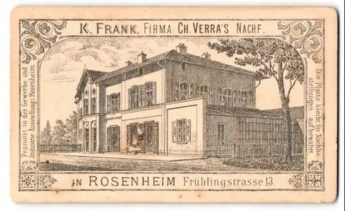 Fotografie K. Frank, Rosenheim, Frühlingstr. 13, das Ateliersgebäude des Fotografen