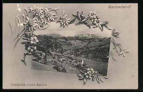 AK Obstalden, Ortsansicht gegen Amden
