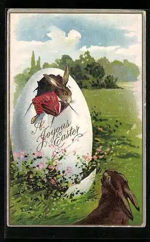 AK Osterhase im Osterei