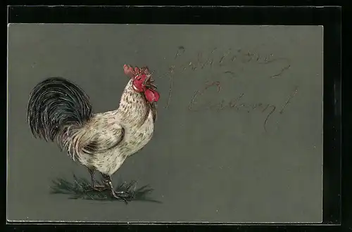 AK Krähender Hahn zu Ostern