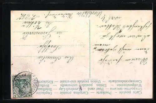 AK Kleeblätter mit Geldsäcken zu Neujahr